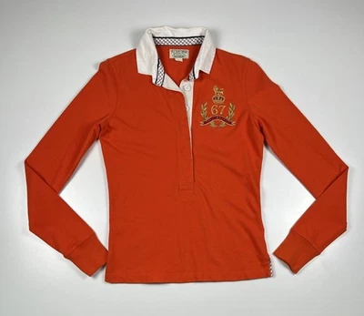 Ralph Lauren Long Manche Collar Polo à Capuche Hommes Coton Orange Taille S - Photo 1/4