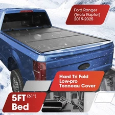 5FT Hard Tri Fold Low Profile Tonneau Cover for Ford Ranger 2019-2023 Non-Slip