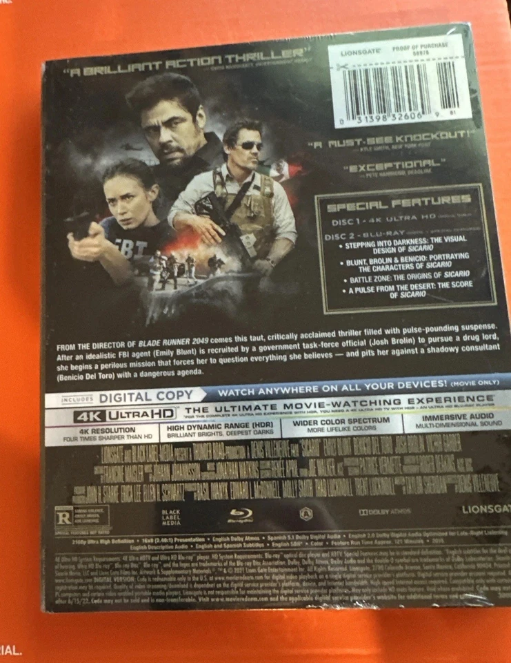 Sicario (2015) 4K Ultra HD Blu-ray Best Buy Exclusive RARE STEELBOOK ☆ New  Foto 2 de 4