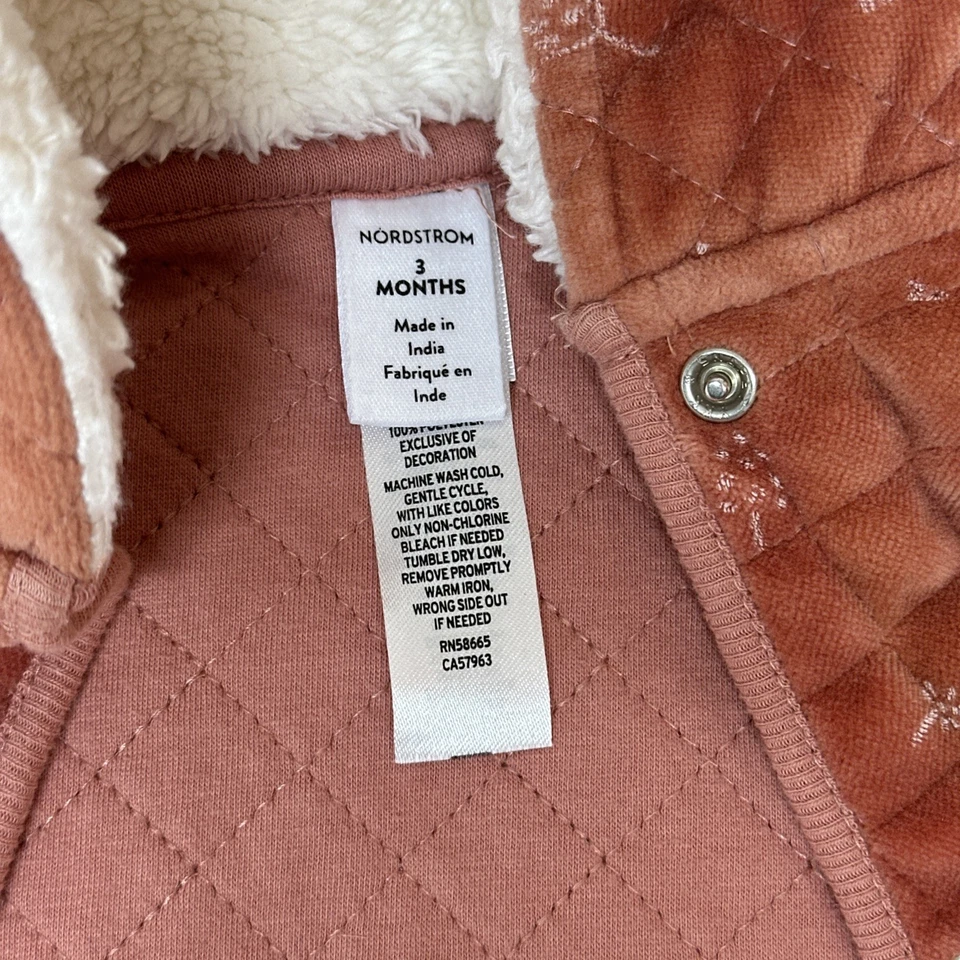 Nordstrom Bunting Conjunto Chaqueta Oso Bebé Invierno Clima Frío Acolchado 0-3 meses Foto 3 de 4