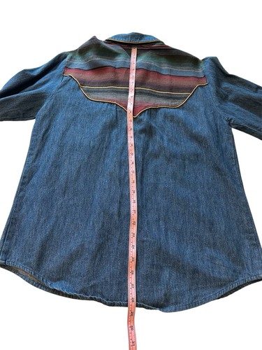 Chemise rodéo vintage Sharon Young denim empiècement sud-ouest femme taille 6 cowgirl - Photo 15/18