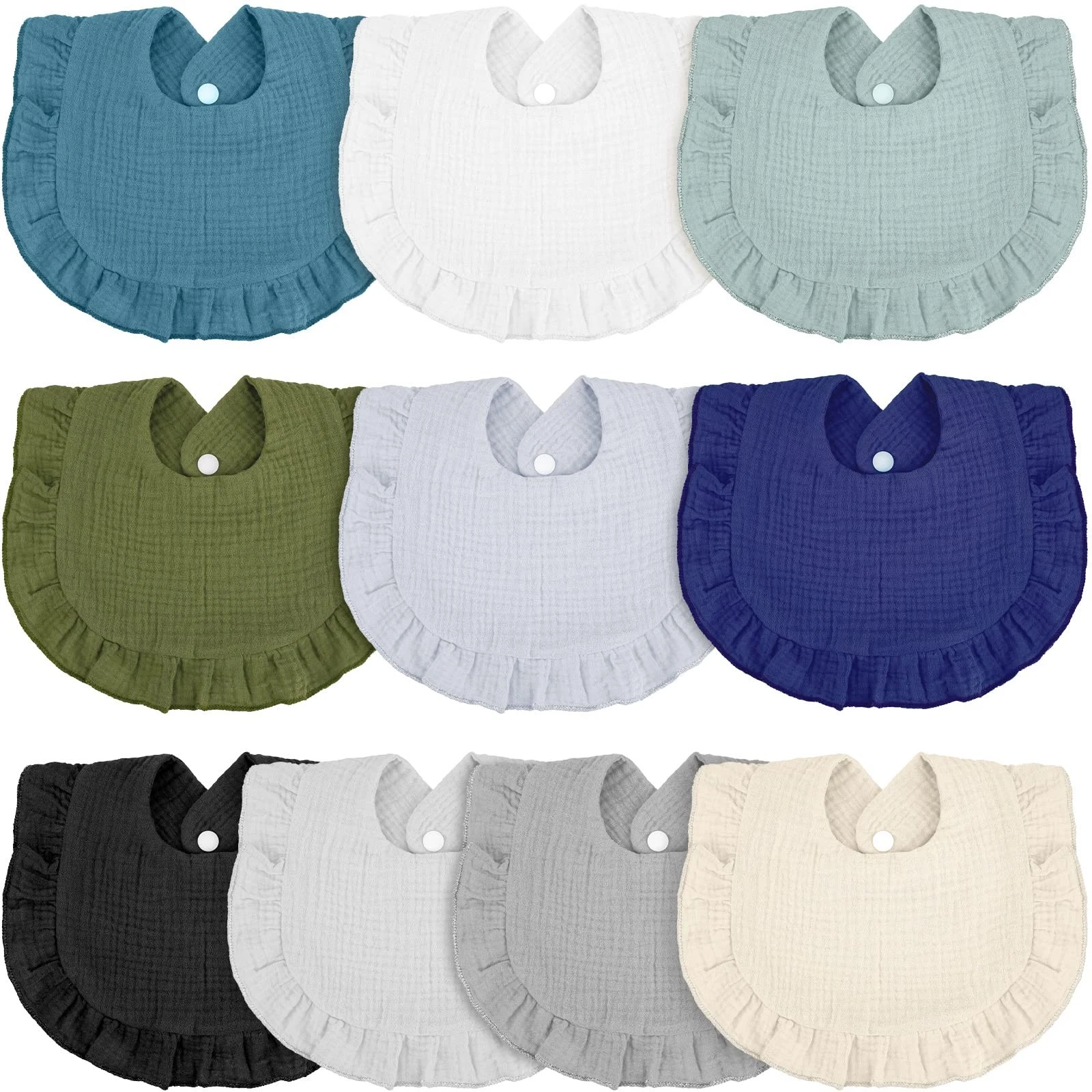 10 Baby Muslin Bibs for Newborns & Toddlers Soft Cotton Bandana Drool Bibs
Opens in a new window or 