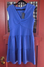 Tommy Hilfiger Women's Classic Blue Sleeveless Mini Dress Rear Zip Size 8 NWT