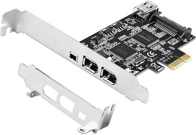 4-Ports PCIE 1394A Firewire 400 Card for Windows OS and MAC OS PCs TI TSB43AB...