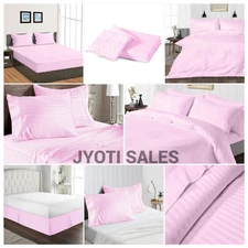 Best Bedding 1000TC/1200TC 100% Cotton US Sizes Select Item Pink Stripe