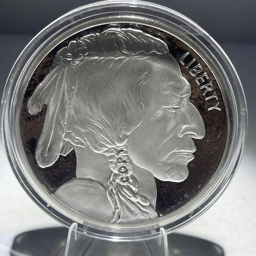 3 Oz Pure .999 Silver Giant Buffalo Tribute Proof. Individually Struck Coin.