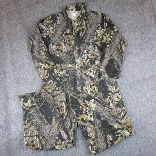 Vintage Mossy Oak Coveralls Mens XL Reg Camo Break Up Hunting Suit Made USA 80s