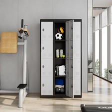 Steel Employee Locker 4 Door Tall Lockable Heavy Duty for Gym Office Utility