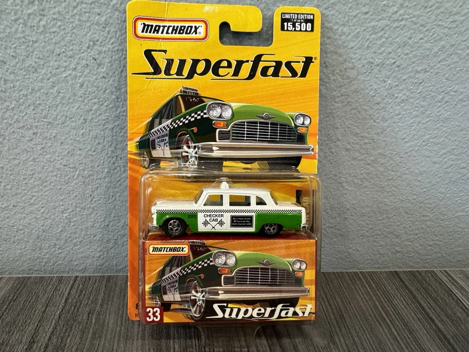 Matchbox SuperFast #33 Checker Cab Green 1:64 Diecast - Image 4 of 4