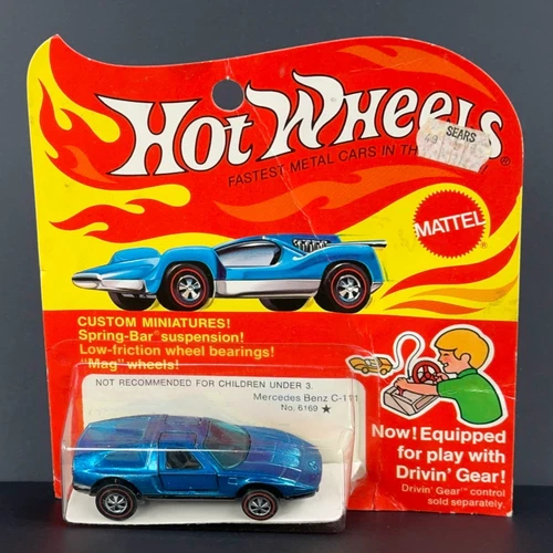 Vintage Hot Wheels Redline 1972 GORGEOUS Blue Mercedes Benz C-111 BLISTER PACK!