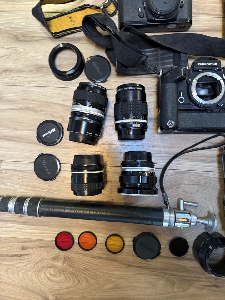 HUGE LOT! Vintage RARE Collection Nikon Nikkor 35mm Cameras Lens & More JAPAN FM - Image 4 of 4
