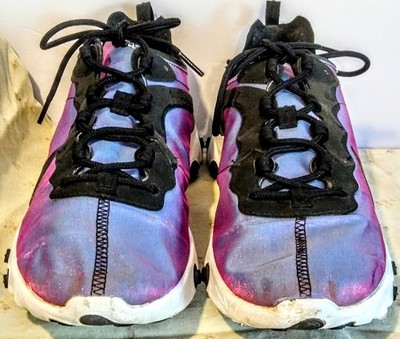 Nike React Element 55 PRM SU19 Black Laser Fuchsia Shoes Men Sz 9 Women Sz 10.5