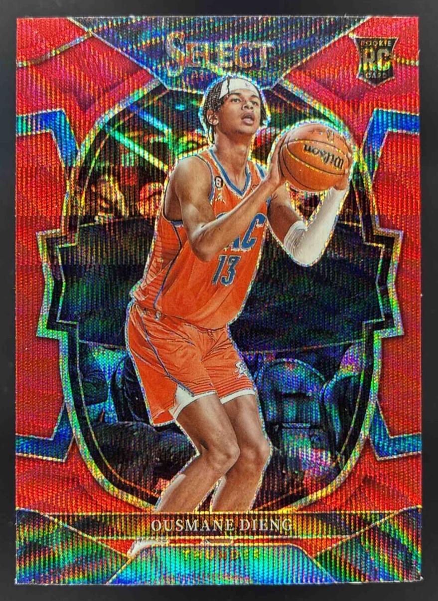 2022 Panini Select Ousmane Dieng Red Wave Prizms #76 RC Concourse Thunder