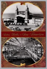Vintage Sutro Baths San Francisco Postcard Black & White Views 1990s