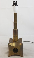 Solid Brass Desk Table Lamp Geometric Base 14 Inch Rewiring Needed 5 KG
