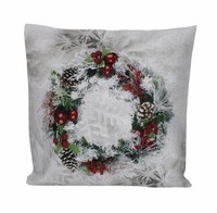 "Weihnachten Kissenbezug 40 X 40 Cm Weihnachtskranz / Glimmer \" Neu"