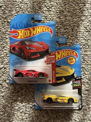 HOT WHEELS CORVETTE C8.R LOT OF 2 RED EDITION 2021 TARGET EXCLUSIVE + YELLOW