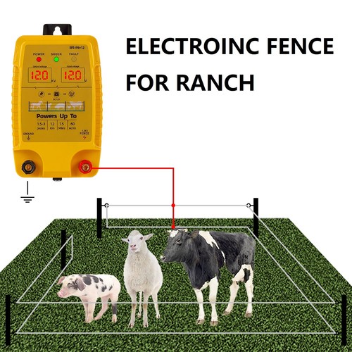 Electric Fence Energiser Unit 12KV AC Powered 1.5-3 J 12km Horse Fencing Kit - Picture 3 of 12