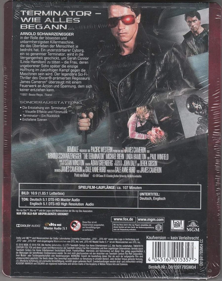 "TERMINATOR" - Schwarzenegger - SciFi Action - ltd BLU RAY STEELBOOK Comic Con - Bild 3 von 4