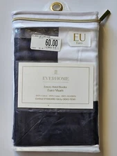 Bed Bath&Beyond Everhome Emory Hotel Border Euro Sham 26" x 26" Navy/White New