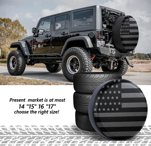 17" American Flag Spare Tire Cover Fit Jeep Wrangler Rv SUV Truck Travel Trailer - Picture 6 of 7