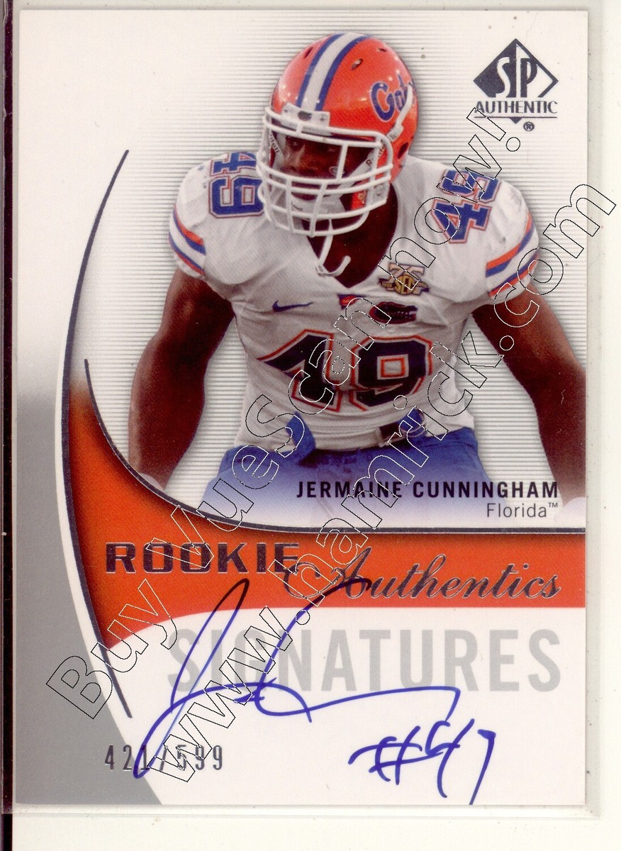 jermaine cunningham rookie rc draft auto autograph florida gators