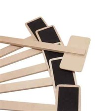 GARDEN LABEL STAKES wood herb plant seedling flower identifier tag blackboard