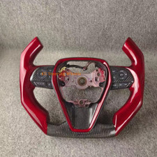 Custom Red Carbon Fiber Steering Wheel For Toyota Camry Gen 8th 2018-2023 Custom Red Carbon Fiber Steering Wheel For Toyota Camry Gen 8th 2018-2023