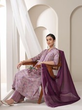 Women Ethnic Motifs Printed Regular Kurta with Trousers  With Dupatta Set