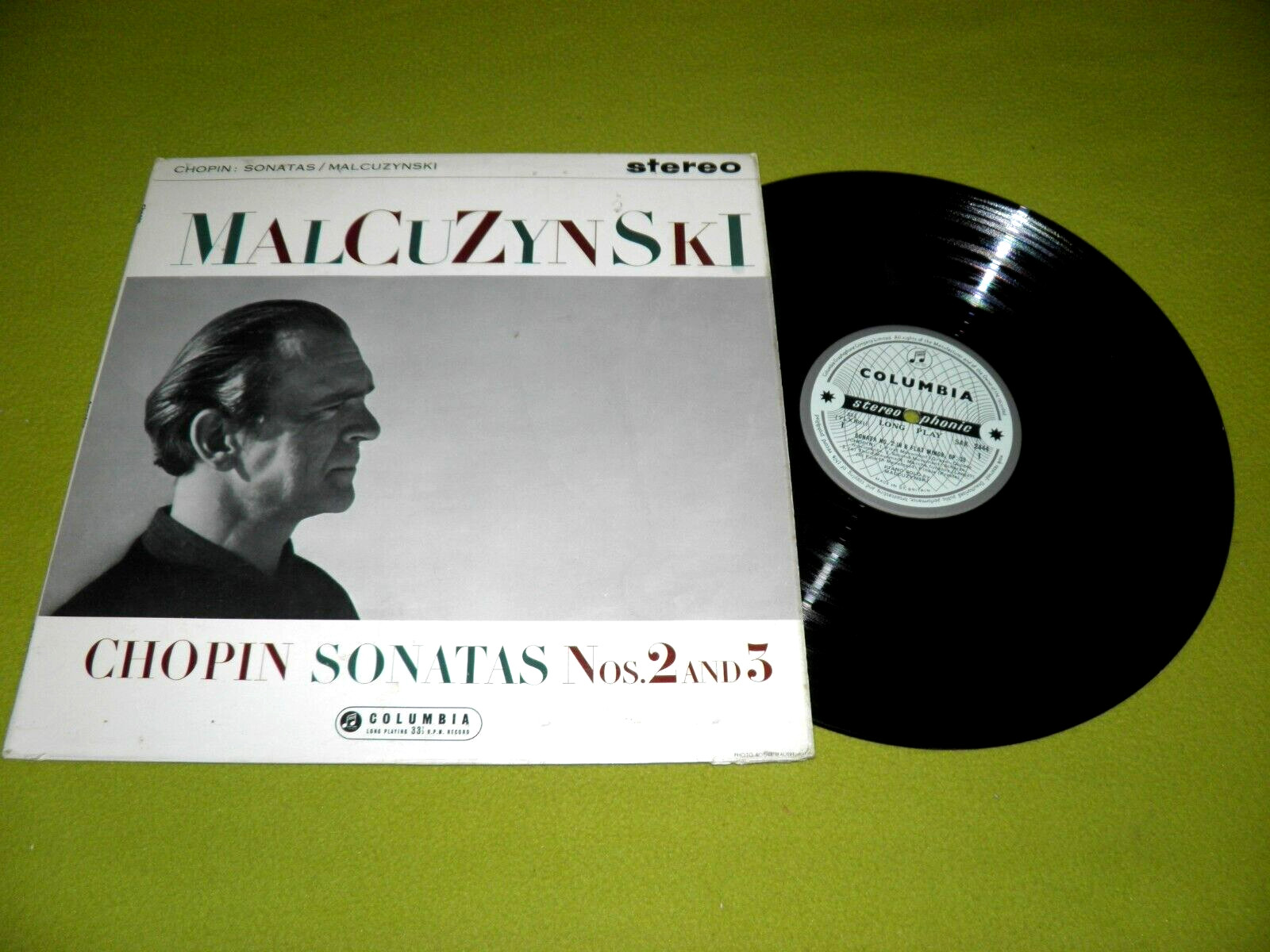 Chopin - Sonatas 2 & 3 - Malcuzynski - UK ED1 B/S Columbia SAX 2444 Stereo LP EX