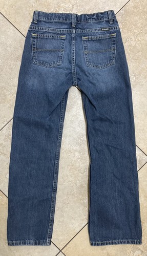 Wrangler Dark Blue Denim Jeans Boys Size 14 Adjustable Elastic Waist - Picture 2 of 7