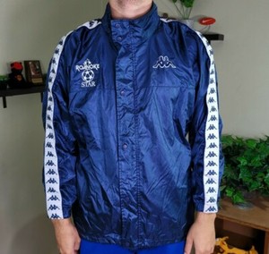 Vintage 90s Kappa para Hombre Chándal Top Chaqueta Con Capucha De Nylon  Rompevientos Azul Con Cinta | eBay