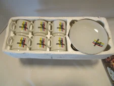 Vintage MCM Ceramic set 12 Pc. Demitasse Cup & Saucer Expresso 1970's NOS