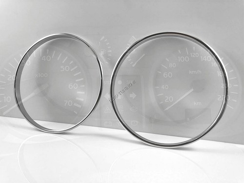 For Renault Kangoo 03-08 Polished Aluminum Dashboard Trim dash Cluster Rings - Picture 5 of 10