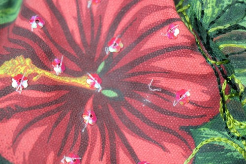 Paul Brent Coastal Life Tasche Handtasche 2 Henkel Schultertasche Hibiskus Perlen Pailletten - Bild 14 von 20