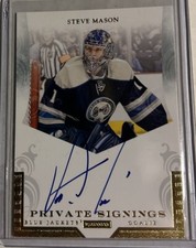 2011-12 Pinnacle Private Signings Steve Mason #SM Auto Autograph Blue Jackets