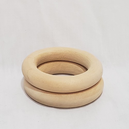Pair Wood Small Round Circle Handbag Handles 2.75" Not Stained - Picture 3 of 3