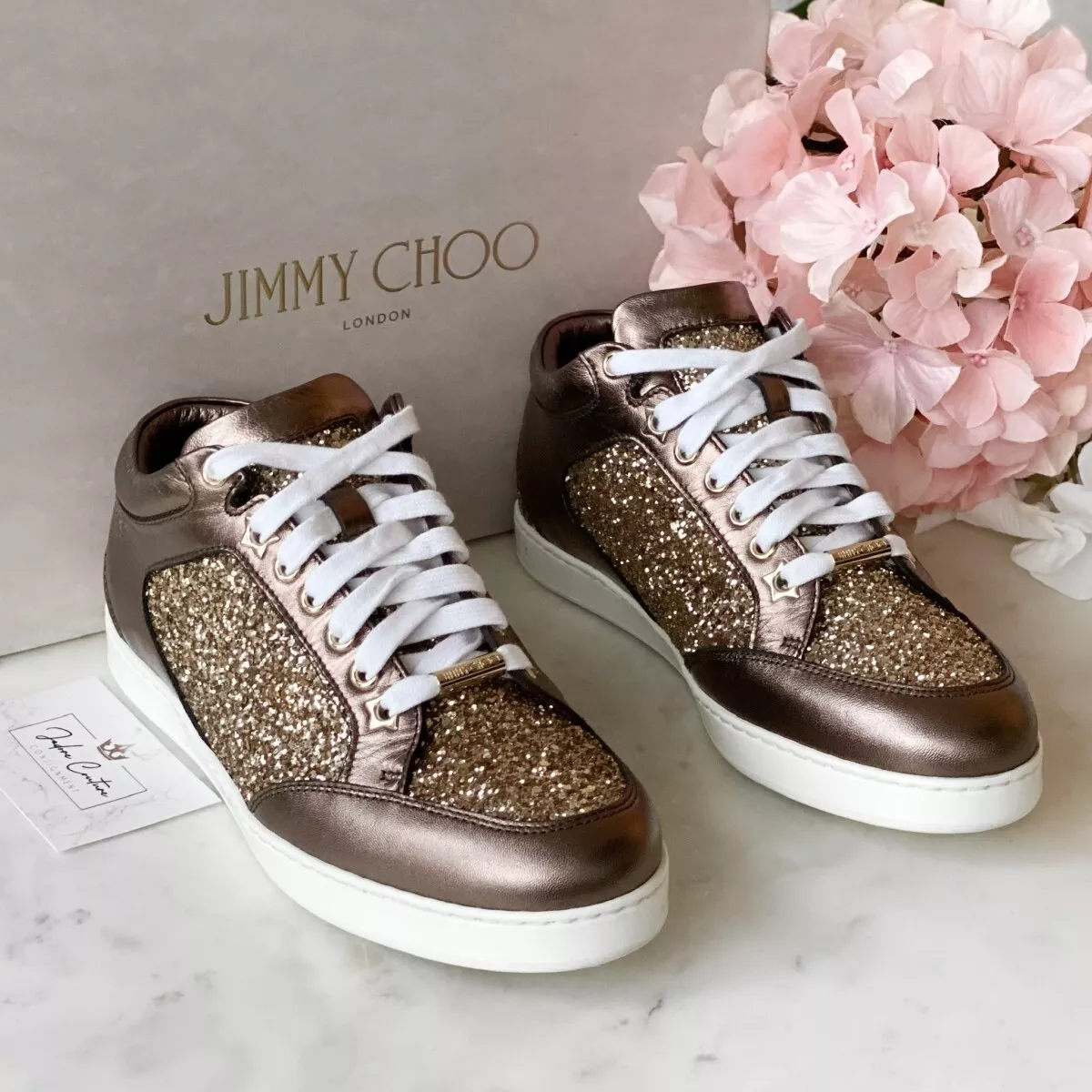 Jimmy Choo Gold Leather Hawaii Sneakers Size 41 Jimmy Choo | TLC