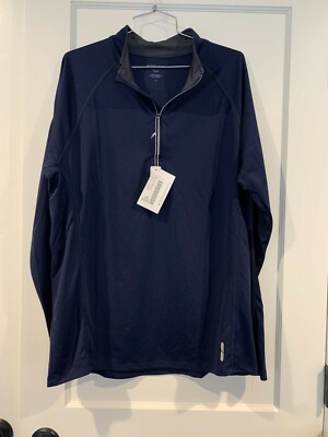 NWT Men's NORTH END Classic Navy Half Zip LARGE