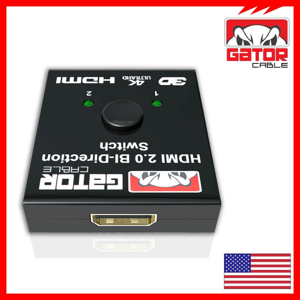 Bi-Direction HDMI Switch Switcher Splitter Cable 4K 2.0 HUB HDCP 2x1 ...