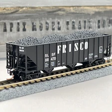 Micro-Trains Frisco 100 Ton 3 Bay Open Hopper Coal Load SLSF 88470 N Scale