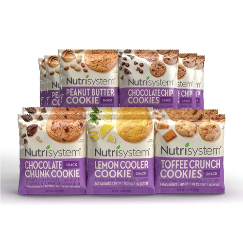 Nutrisystem Cookie Bites Variety Pack, Shelf-Stable,Support Weight Loss,12 Count