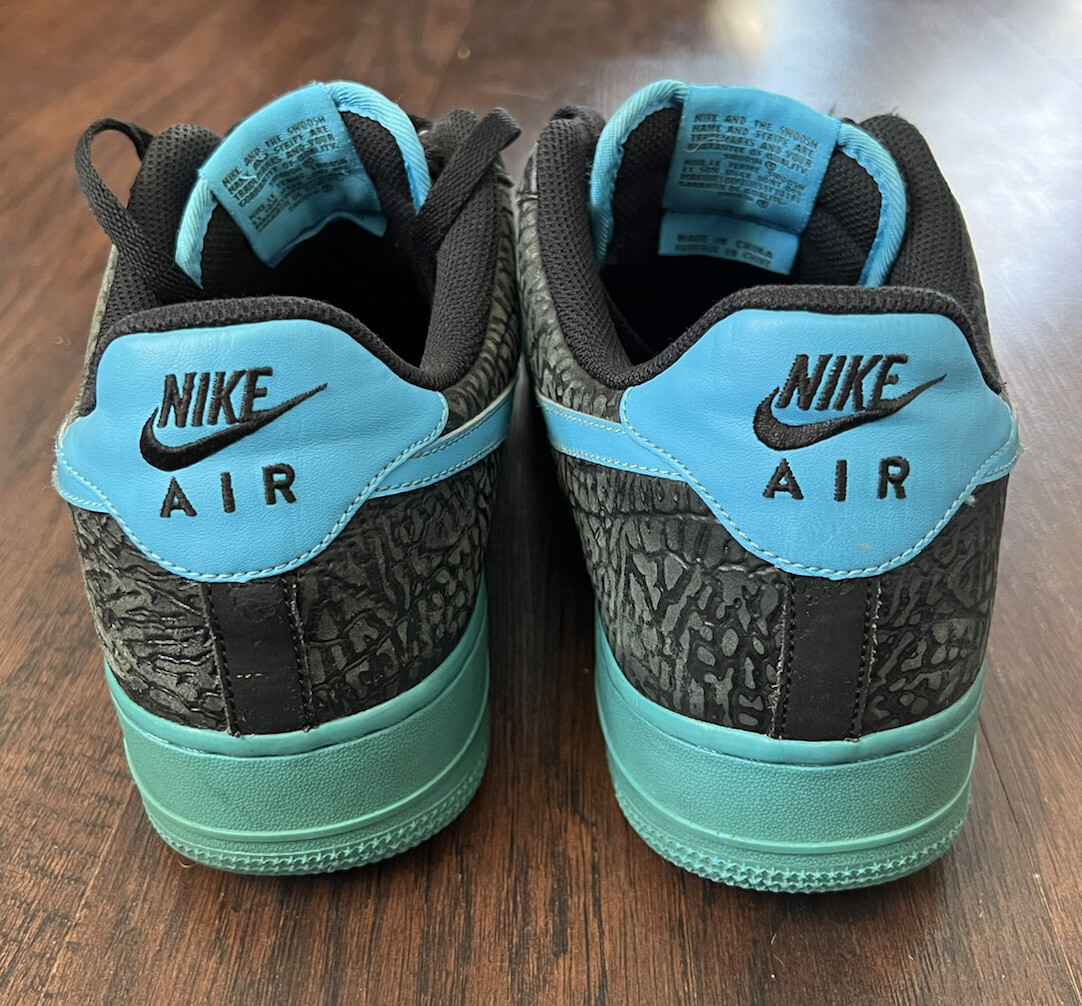 Nike Air Force 1 Low 'Black Vivid Blue' Black Blue Size 12