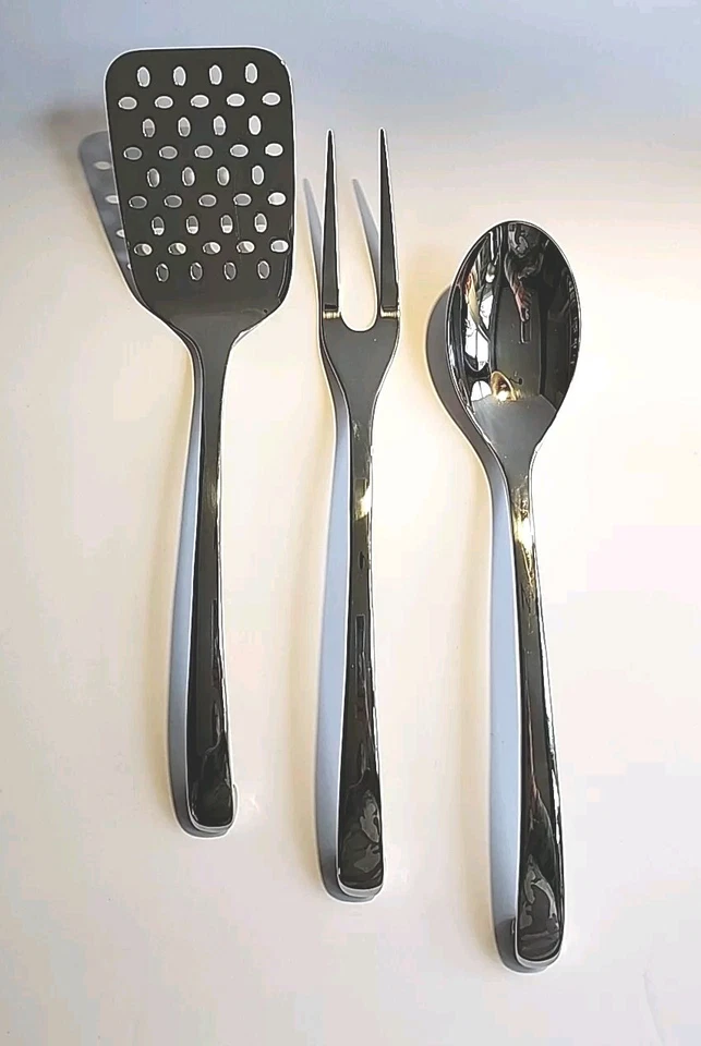 Juego de encimera soporte utensilios de cocina Robert Welsh moderno negro y plateado Foto 3 de 4