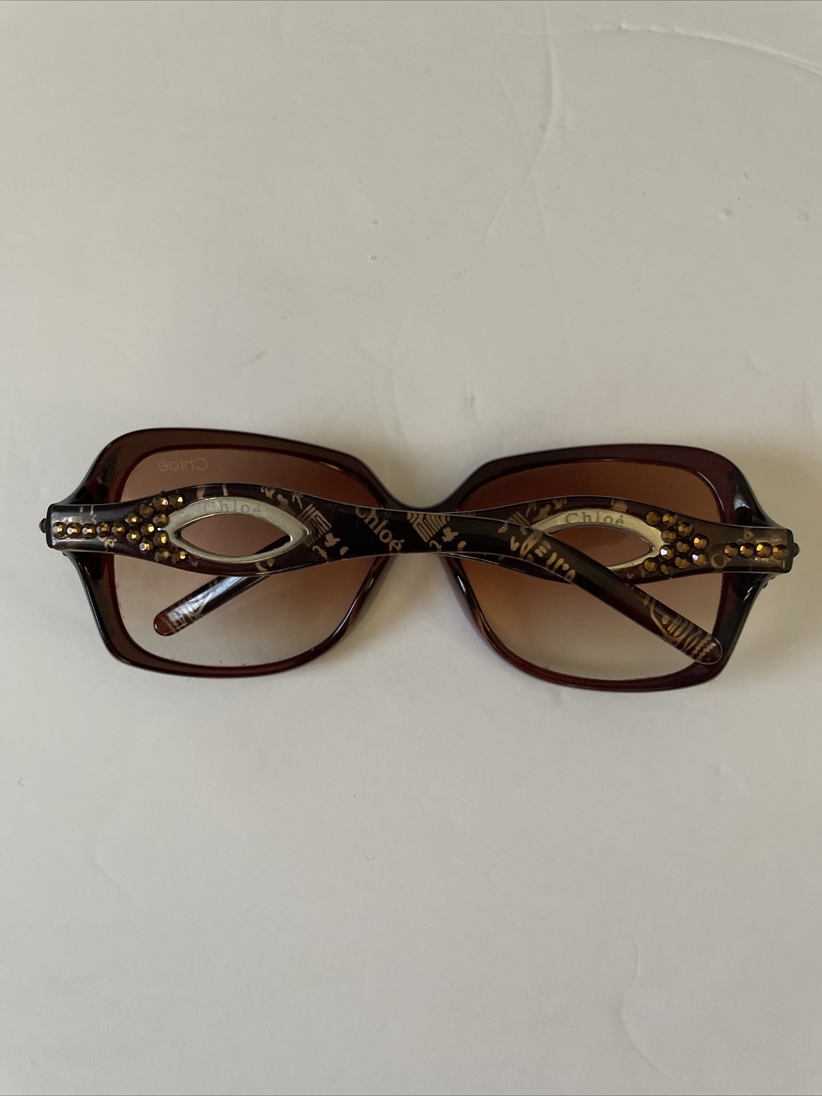 Chloe Logo Vintage Style Sunglasses Rhinestones Gem