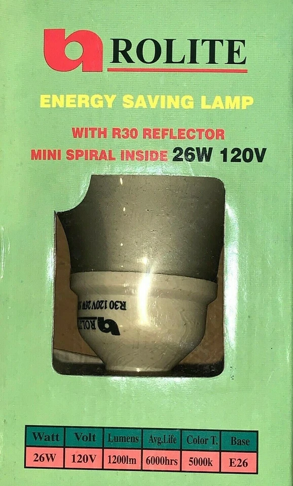 26W -120V 5000K (Daylight) R30/E26 Base Mini Spiral CFL Light Bulb (6 Pack) - Image 4 of 4