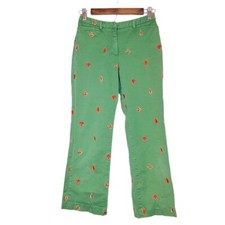 Lilly Pulitzer Maple Leaf Embroidered Crop Pants size 2