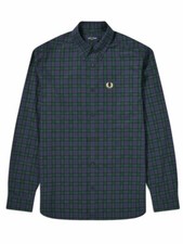 Brand New Genuine Fred Perry Winter Tartan Shirt, Carbon Blue, Size S