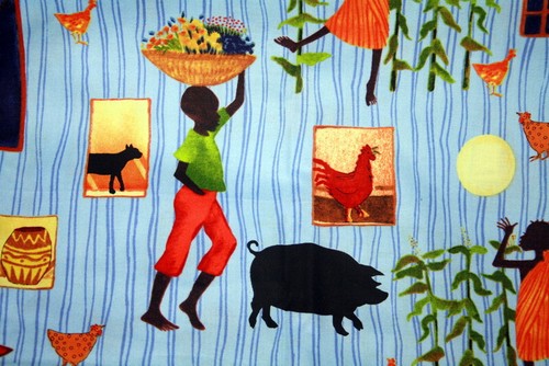 AFRICAN VILLAGE BY JULIA CAIRNES FOR QUILTING TREASURES - 100% COTTON FABRIC - Picture 3 of 6