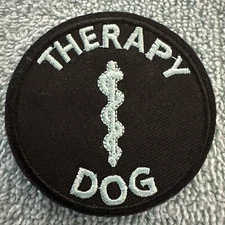 SERVICE DOG THERAPY DOG K9 2x2 Embroidered Morale Patch Hook Backing Brand New